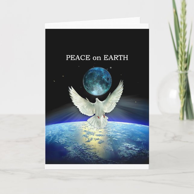 Cartão De Festividades Dove of Peace over Planet Earth (Frente)