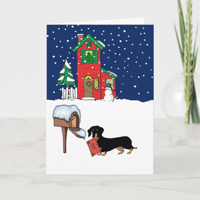 Cartão De Festividades Doxie Christmas Mail (Frente)
