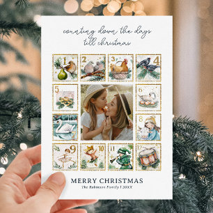 Cartão De Festividades Doze Dias de Natal Foto