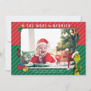 Cartão De Festividades Dr. Seuss Grinch Nova Foto de Bebê Feriado