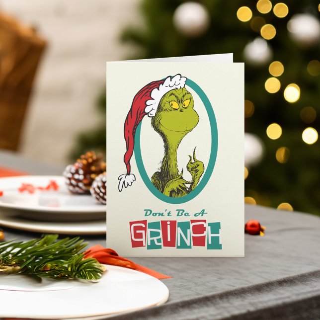 Cartão De Festividades Dr. Seuss | Grpolegadas (Card on table)