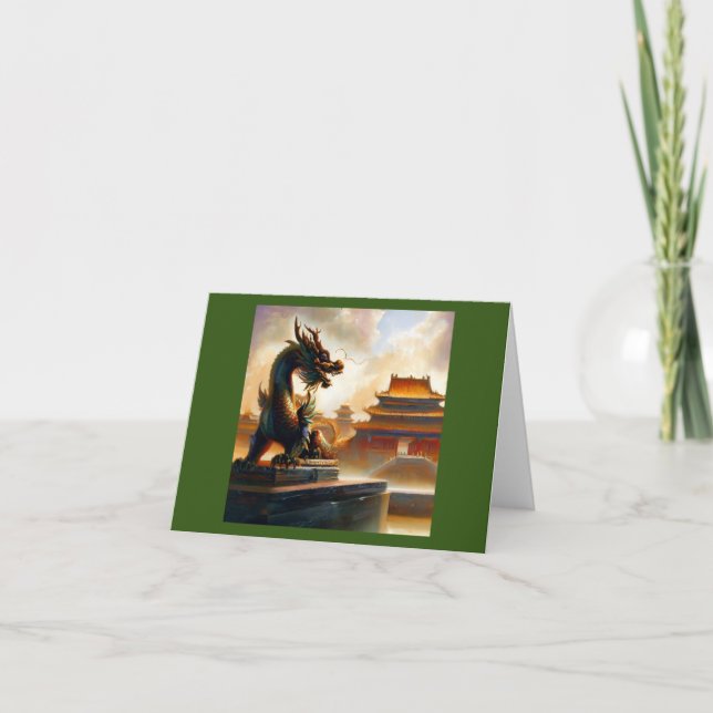 Cartão De Festividades Dragão chinês (33) (Frente)