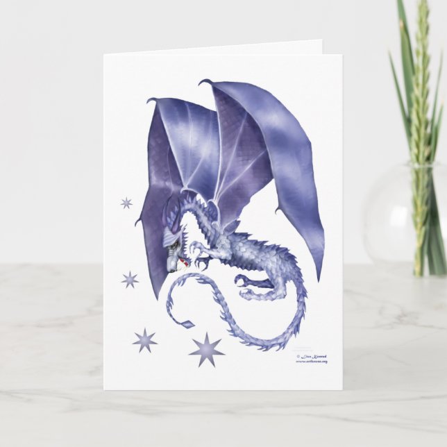 Cartão De Festividades Dragão Estrela Azul (Frente)