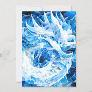 Cartão De Festividades Dragão Mosaico Azul Sky