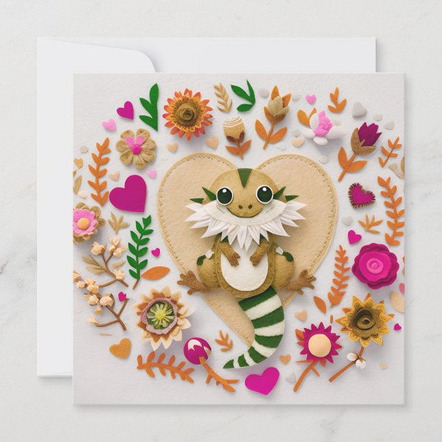 Cartão De Festividades Dragão romeno barbudo (Frente)