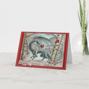 Cartão De Festividades Dragon Christmas Yule card