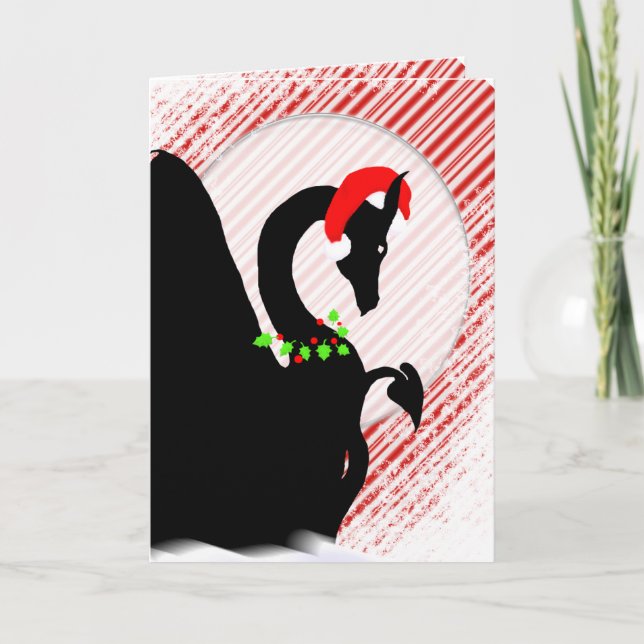 Cartão De Festividades Dragon Moon Holiday (Candycane Background) (Frente)