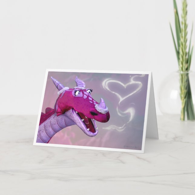 Cartão De Festividades Dragon Valentine's Day Card (Frente)