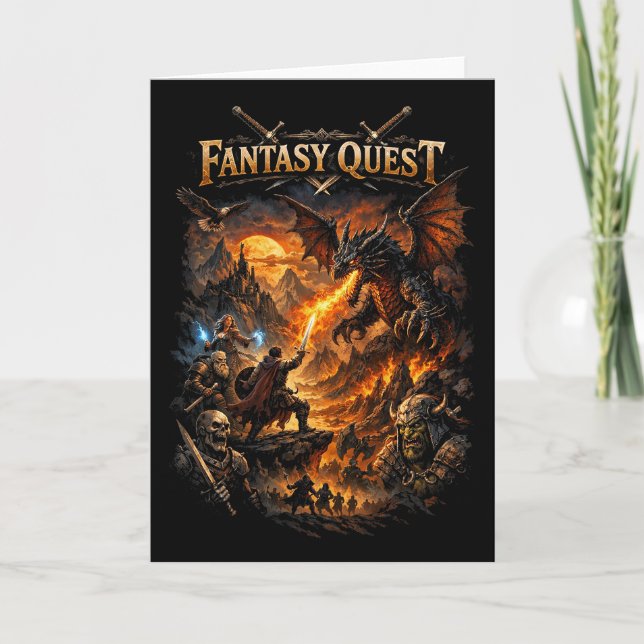 Cartão De Festividades Dragonfire Quest (Frente)
