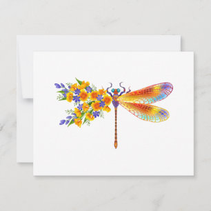 Cartão De Festividades Dragonfly Amarelo
