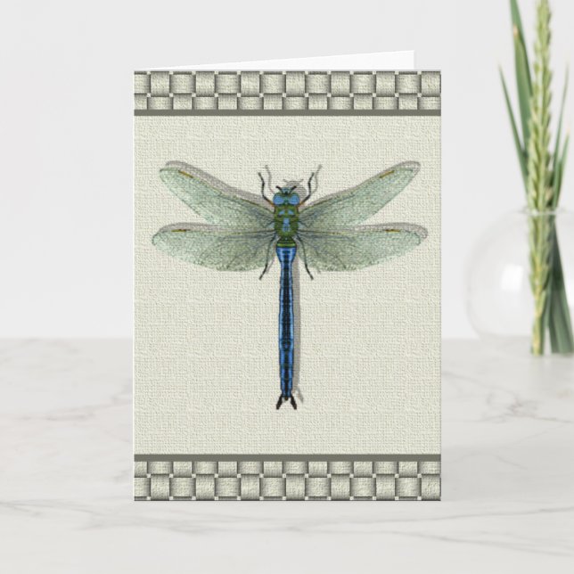 Cartão De Festividades Dragonfly Azul Elegante (Frente)