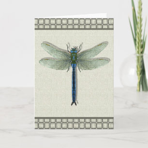 Cartão De Festividades Dragonfly Azul Elegante