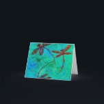 Cartão De Festividades Dragonfly Dance<br><div class="desc">These lovely creatures are always flitting around in my backyard and this image is a version of one of my original acrylic paintings. They would make a fantastic gift for those who adore dragonflies.</div>