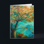 Cartão De Festividades Dragonfly Flirtation<br><div class="desc">Gorgeous dragonflies in an "Alice in Wonderland" inspired background. From my original artwork :)</div>