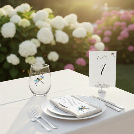 Cartão De Festividades Dragonfly Wedding, número de tabela personalizado