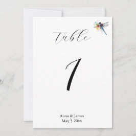 Cartão De Festividades Dragonfly Wedding, número de tabela personalizado