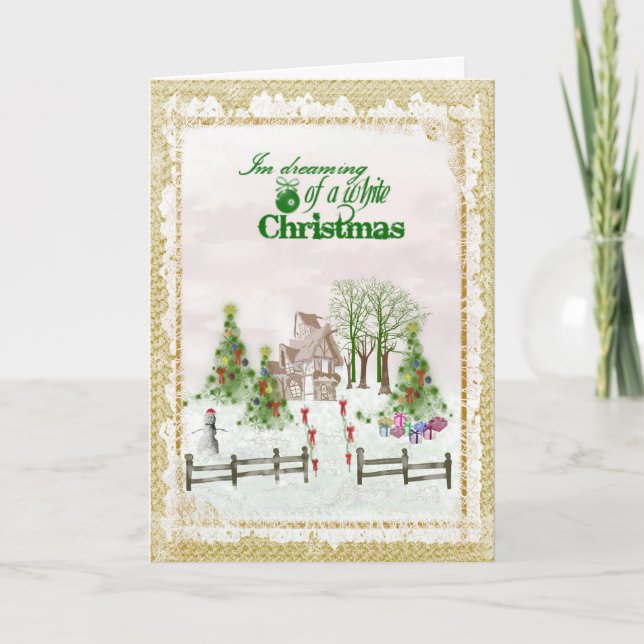 Cartão De Festividades Dreaming of a White Christmas (Frente)