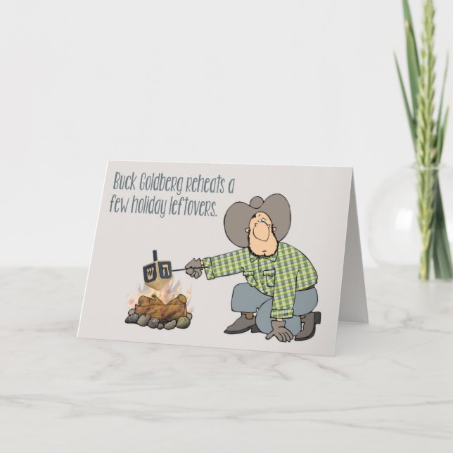 Cartão De Festividades Dreidels se gabando em um Hanukkah de fogo aberto (Frente)