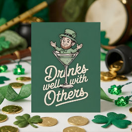 Cartão De Festividades Drinks Well With Others Irish Party Card