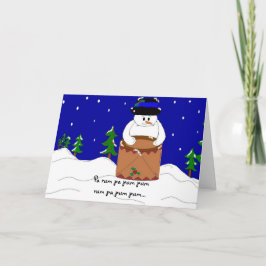 Cartão De Festividades Drumming Snowman