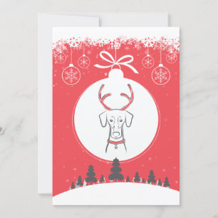 Cartão De Festividades DTDR Holiday Card Natural Doberman Red
