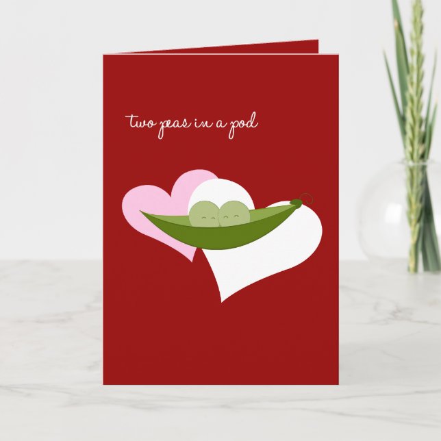 Cartão De Festividades Duas ervilhas num pote (Frente)
