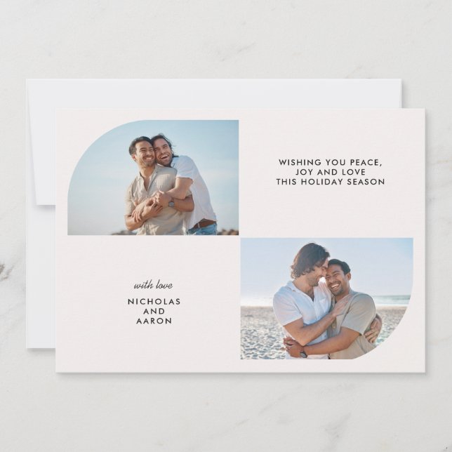 CARTÃO DE FESTIVIDADES DUAS FOTOS, METADE DE ARQUIVO DE NATAL SIMPLES (Frente)