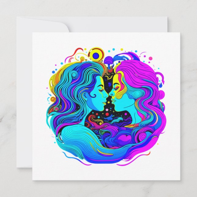 Cartão De Festividades Duas Mulheres (Frente)