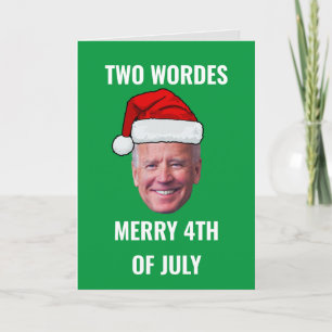 Cartão De Festividades Duas palavras Feliz 4 de julho Joe Biden Natal