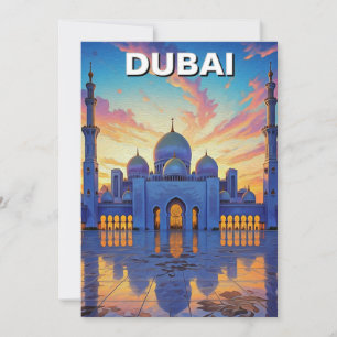 Cartão De Festividades Dubai Grand Mesquita UAE Sunset