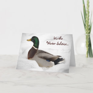 Cartão De Festividades Duck in Snow Winter Solstice