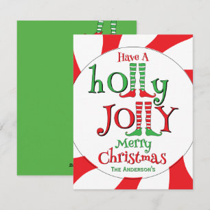 Cartão De Festividades Duende de Redemoinho de Hortelã Feliz Natal!
