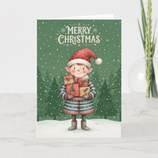 Cartão De Festividades Duende Feliz Natal