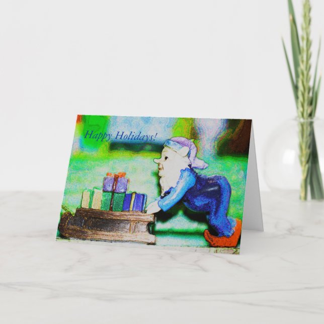 Cartão De Festividades Duende ocupado (Frente)