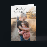 Cartão De Festividades Duo Font Tipografia Foto do Natal Moderno<br><div class="desc">Cartão de Natal com fotos modernas,  com uma design simples e mínima,  com "Feliz Natal" em tipografia fofa e divertida sobre a sua foto favorita. O dentro tem uma coleção de fotos de três fotos quadradas junto com sua mensagem personalizada.</div>