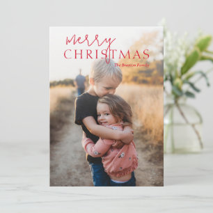 Cartão De Festividades Duo Fonte Foto Simples Natal Moderno