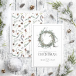 Cartão De Festividades Dusty Winter Watercolor Wreath Merry Christmas Hol<br><div class="desc">Que melhor maneira de espalhar a alegria de Natal do que com a nossa Dusty Winter Wreath Merry Christmas Holiday Card? Esta bela carta apresenta uma coroa verde moderna adornada com eucalipto e elementos botânicos de inverno. A palavra "Feliz" é escrita elegantemente em uma fonte de script, fazer este é...</div>