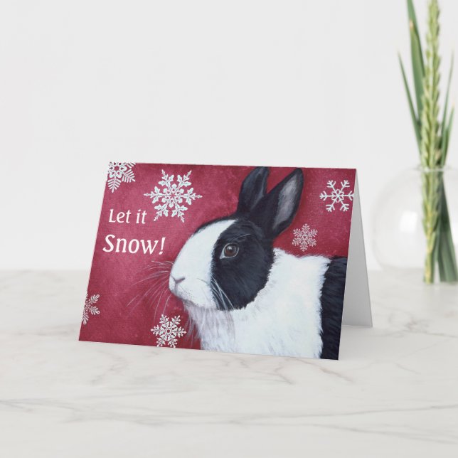 Cartão De Festividades Dutch Bunny Christmas Card (Frente)