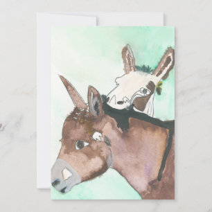 Cartão De Festividades D'Vine Donkeys