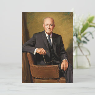 Cartão De Festividades Dwight Eisenhower Presidente da Casa Branca Retrat