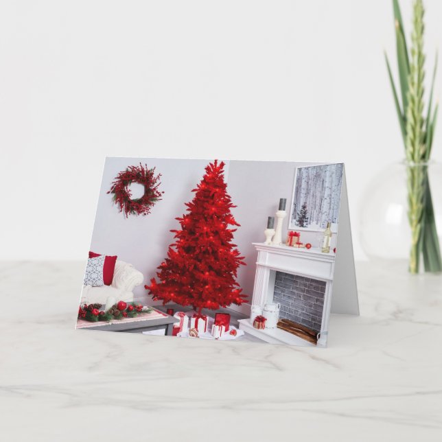 CARTÃO DE FESTIVIDADES **É A ÉPOCA PARA DESEJAR O NATAL DE MERRÍCULA** (Frente)