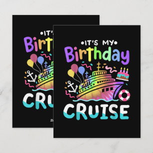 Cartão De Festividades É a minha viagem de cruzeiro de aniversário Tie Dy
