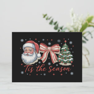 Cartão De Festividades É a Temporada Árvore de Natal Santa Coquette