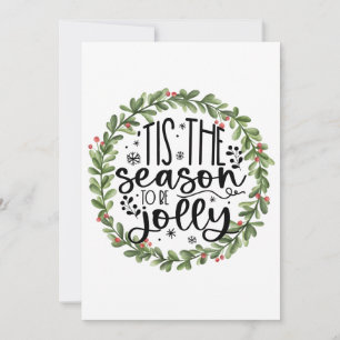 Cartão De Festividades É a Temporada para ser Alegre Grinalda de Aquarela