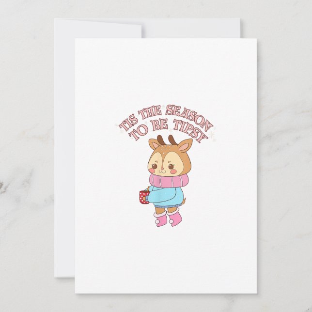 Cartão De Festividades É a TemporadaPara Embriagar - Bebendo Natal (Frente)