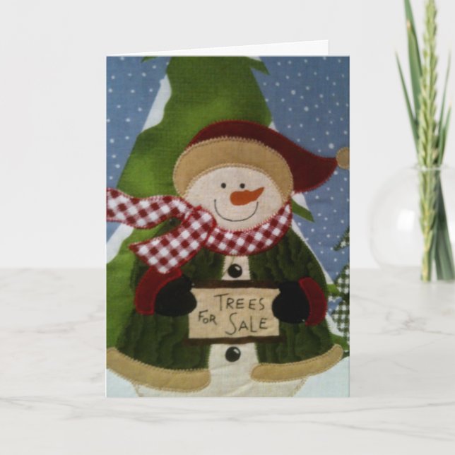 CARTÃO DE FESTIVIDADES É DENTRO QUENTE AO LADO DA ÁRVORE (Frente)