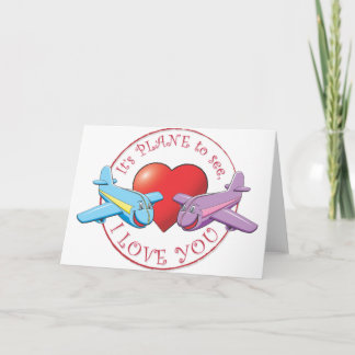 Cartão De Festividades É o AVIÃO para ver, EU TE AMO
