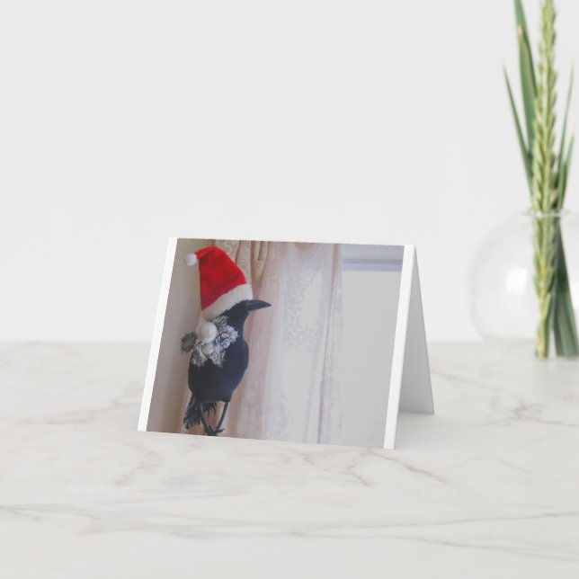 Cartão De Festividades É o Corvo de Natal (Frente)