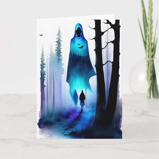 Cartão De Festividades É o tempo assustador de novo Halloween (Frente)