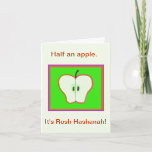 Cartão De Festividades É Rosh Hashaná! Metade de uma Maçã!